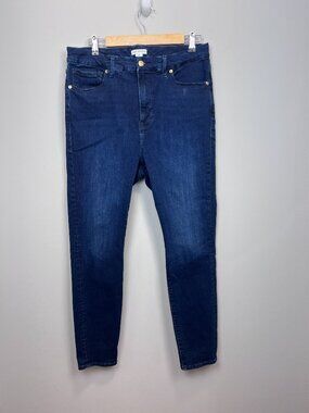 Good American Good Waist Skinny Jeans Size 16 Dark Wash High Rise Stretch Denim